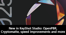New in KeyShot Studio: OpenPBR, Cryptomatte, speed improvements and more